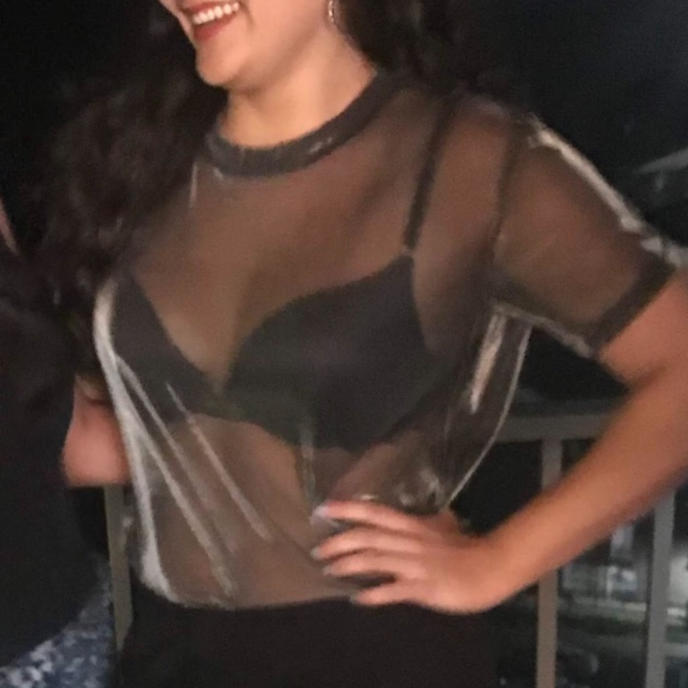 H&M metallic sheer top